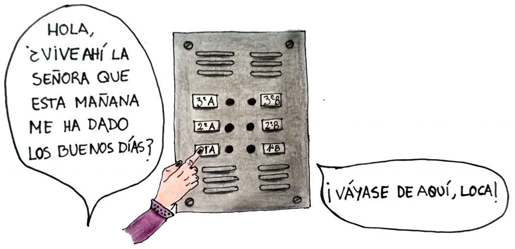 Mala llamando al telefonillo