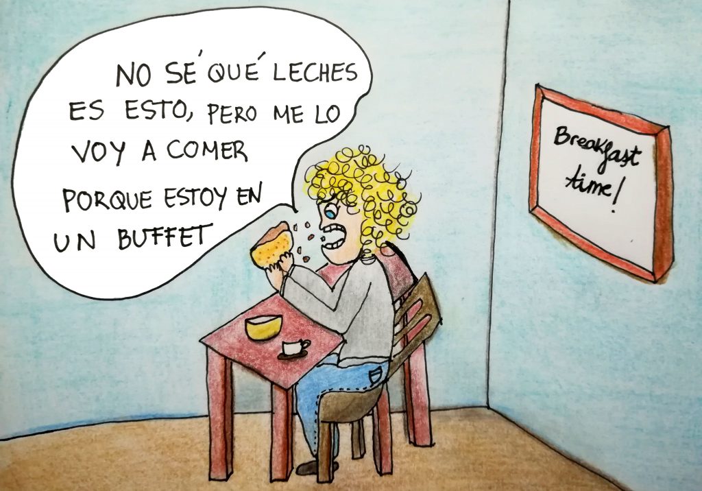 Mala en el desayuno buffet